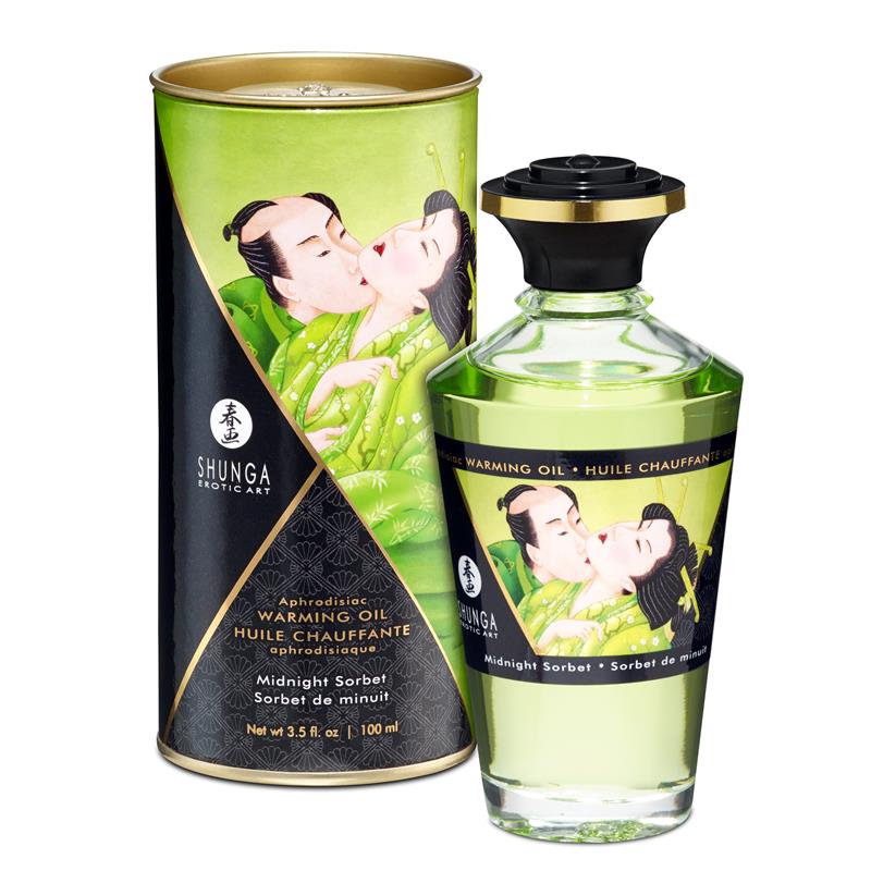Shunga aceite de masaje efecto calor aroma sorbete de medianoche aceite de masaje